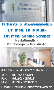 Praxis Dr. Munk & Dr. Schäfer in Hofheim: Kontaktdaten, Leistungen wie Phlebologie, Duplexsonografie und Venendiagnostik.